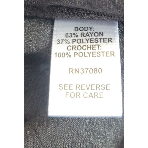 Cato Black Goth Crochet Smocked 3/4 Sleeve Boho Peasant Top Plus Size 18/20W - Picture 8 of 9